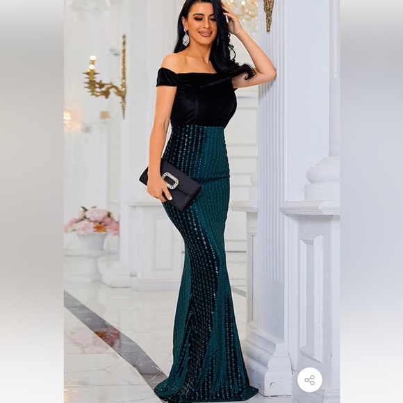 Evening dress size 12 , worn once - Picture 3 of 3